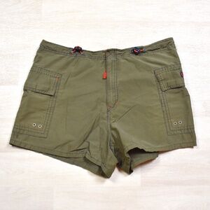 Y2K Route 66 Cargo Utility Shorts Green Orange Subversive Gorpcore 12 VTG 2000s